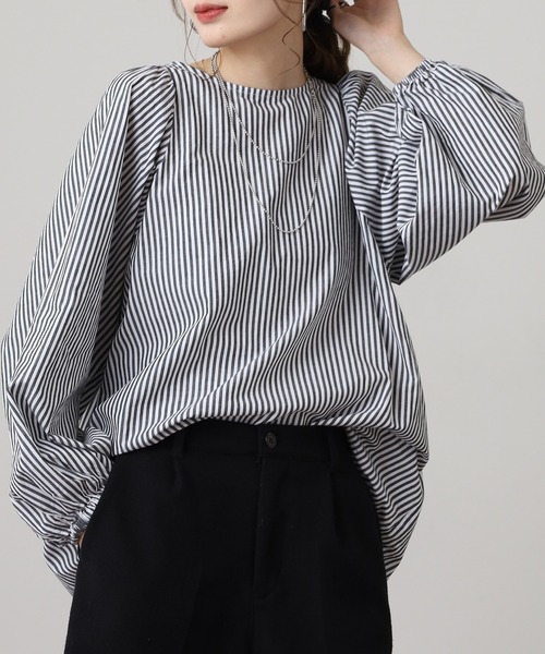 OMNES(オムネス)の「製品洗いコットンブロードボリューム袖ブラウス(シャツ/ブラウス・レディース・ブルー系その他/ライトグレー/ホワイト/ベージュ系その他/グレー系その他/ブラック系その他・FREE)」の22枚目の写真