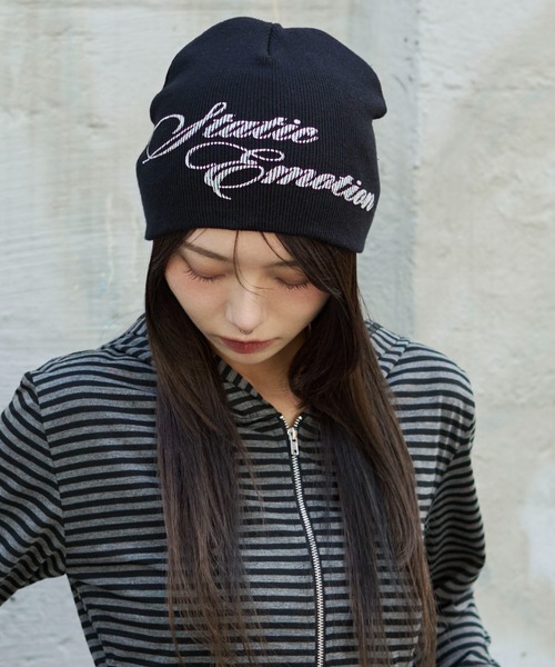 WEGO/スプレープリントシングルニットワッチ（ニットキャップ/ビーニー