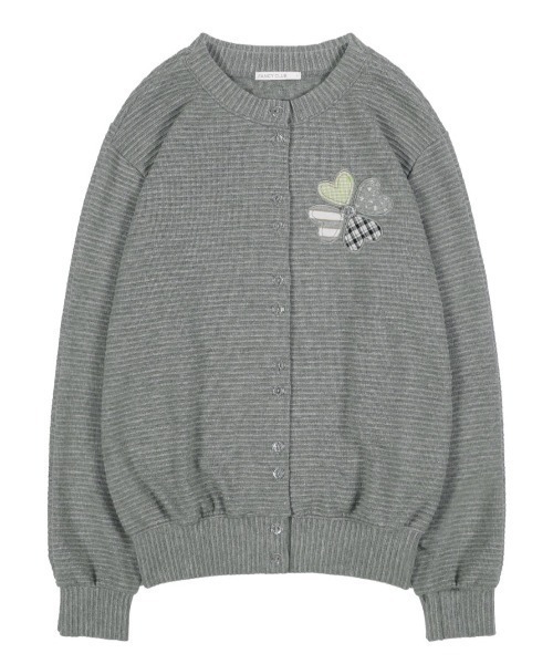 FANCY CLUB（ファンシークラブ）の「【FANCY CLUB】CLOVER PATCHWORK CARDIGAN / 【ファンシークラブ】クローバーパッチワークカーディガン（カーディガン/ボレロ・レディース・グレー/ベージュ・ONE SIZE）」の9枚目の写真