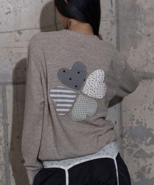 FANCY CLUB（ファンシークラブ）の「【FANCY CLUB】CLOVER PATCHWORK CARDIGAN / 【ファンシークラブ】クローバーパッチワークカーディガン（カーディガン/ボレロ・レディース・グレー/ベージュ・ONE SIZE）」の17枚目の写真