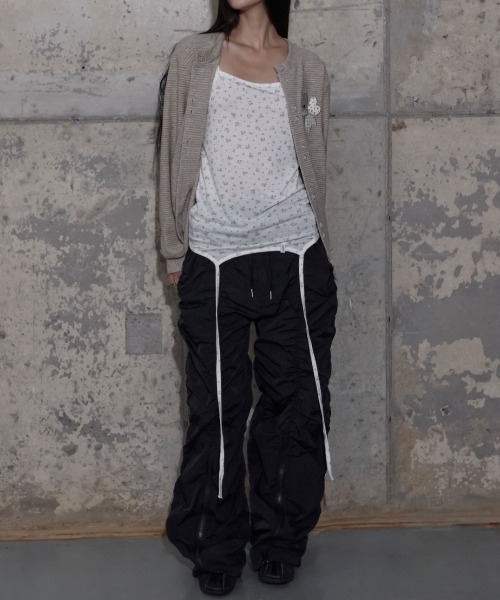 FANCY CLUB（ファンシークラブ）の「【FANCY CLUB】CLOVER PATCHWORK CARDIGAN / 【ファンシークラブ】クローバーパッチワークカーディガン（カーディガン/ボレロ・レディース・グレー/ベージュ・ONE SIZE）」の18枚目の写真