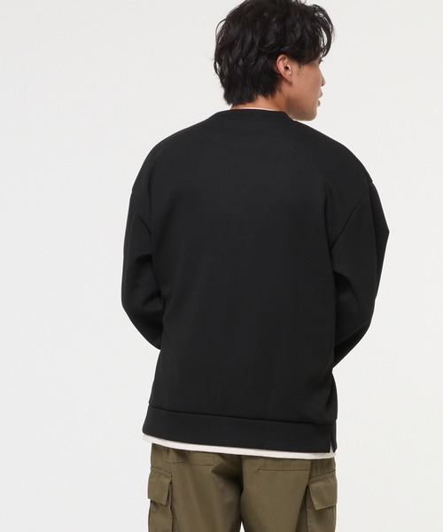 coca(coca)(コカ)の「レイヤード風ソフトジャージトレーナー(スウェット・メンズ・ブラック/ダークベージュ・L/M/XL)」の7枚目の写真