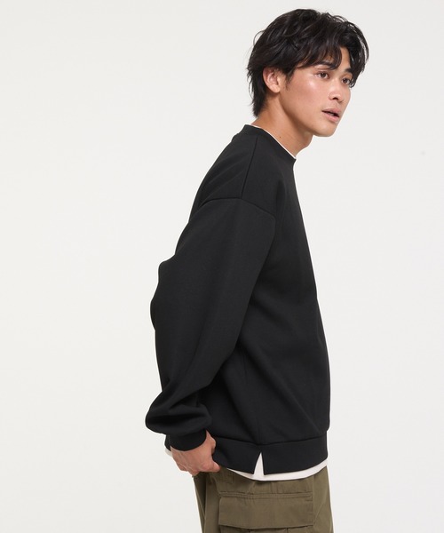 coca(coca)(コカ)の「レイヤード風ソフトジャージトレーナー(スウェット・メンズ・ブラック/ダークベージュ・L/M/XL)」の8枚目の写真