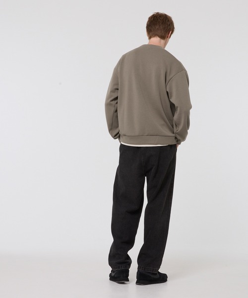 coca(coca)(コカ)の「レイヤード風ソフトジャージトレーナー(スウェット・メンズ・ブラック/ダークベージュ・L/M/XL)」の11枚目の写真