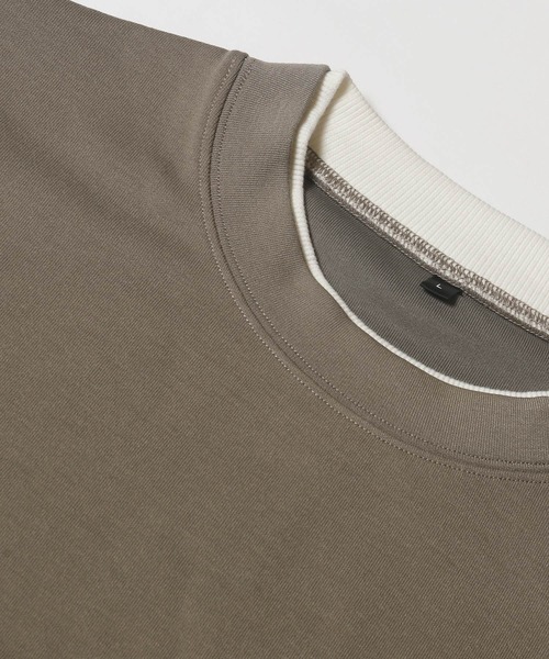 coca(coca)(コカ)の「レイヤード風ソフトジャージトレーナー(スウェット・メンズ・ブラック/ダークベージュ・L/M/XL)」の14枚目の写真