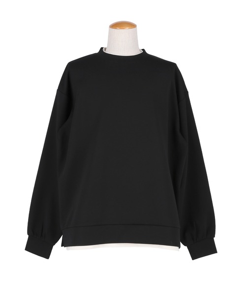 coca(coca)(コカ)の「レイヤード風ソフトジャージトレーナー(スウェット・メンズ・ブラック/ダークベージュ・L/M/XL)」の18枚目の写真