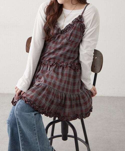 セール】【人気デザイン！】キャミティアードチュニック（シャツ