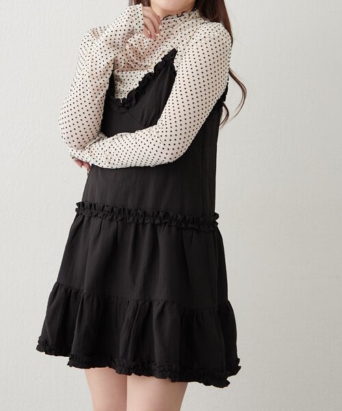 continuer de NICE CLAUP(コンティニューデナイスクラップ)の「【人気デザイン!】キャミティアードチュニック(シャツ/ブラウス・レディース・ブラウン系その他/ブラック/ブルー系その他・FREE)」の6枚目の写真