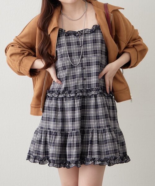 continuer de NICE CLAUP(コンティニューデナイスクラップ)の「【人気デザイン!】キャミティアードチュニック(シャツ/ブラウス・レディース・ブラウン系その他/ブラック/ブルー系その他・FREE)」の12枚目の写真