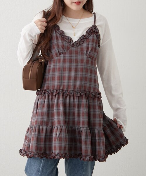 continuer de NICE CLAUP(コンティニューデナイスクラップ)の「【人気デザイン!】キャミティアードチュニック(シャツ/ブラウス・レディース・ブラウン系その他/ブラック/ブルー系その他・FREE)」の21枚目の写真