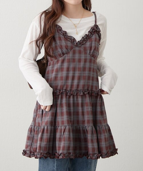 continuer de NICE CLAUP(コンティニューデナイスクラップ)の「【人気デザイン!】キャミティアードチュニック(シャツ/ブラウス・レディース・ブラウン系その他/ブラック/ブルー系その他・FREE)」の22枚目の写真