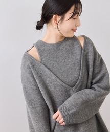 【WEB限定】アンサンブル風Vネックニット