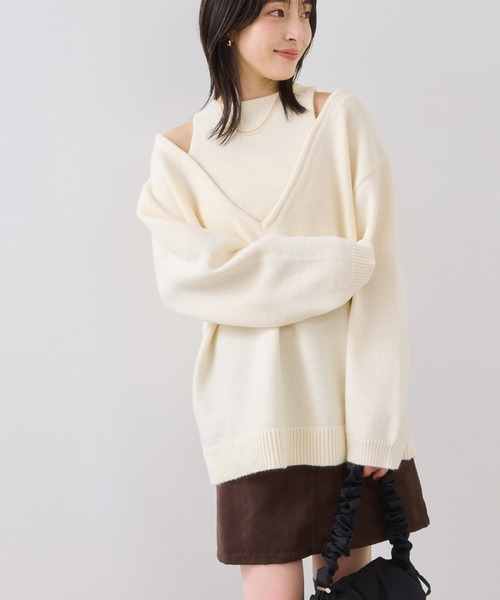 セール】【WEB限定】アンサンブル風Vネックニット（ニット/セーター