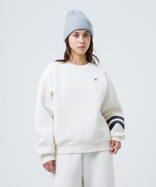 Hurley （ハーレー）の「【Hurley:ハーレー】レディースファントムスウェット　ストレッチトレーナー　吸水速乾　PHANTOM SWEAT BLOCK PARTY CREW（スウェット・レディース・オフホワイト/ブラック・MEDIUM/LARGE/SMALL）」の3枚目の写真