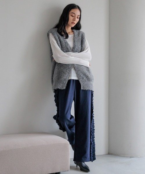 サイドフリルカットパンツ 607239（スウェットパンツ）｜LOWRYS