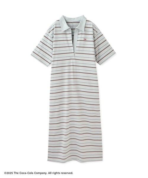 SALON adam et rope'（サロン アダム エ ロペ）の「Coca-Cola マルチボーダーワンピース（ワンピース・レディース・サックスブルー/ブラウン系その他2・FREE）」の9枚目の写真