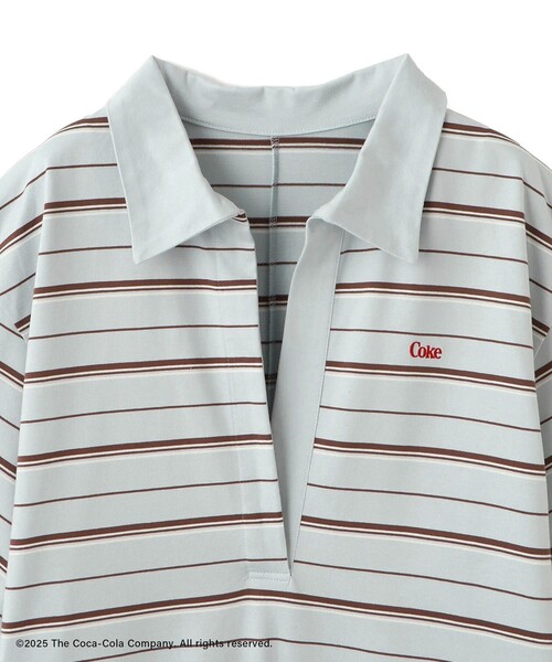 SALON adam et rope'（サロン アダム エ ロペ）の「Coca-Cola マルチボーダーワンピース（ワンピース・レディース・サックスブルー/ブラウン系その他2・FREE）」の11枚目の写真