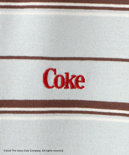 SALON adam et rope'（サロン アダム エ ロペ）の「Coca-Cola マルチボーダーワンピース（ワンピース・レディース・サックスブルー/ブラウン系その他2・FREE）」の5枚目の写真