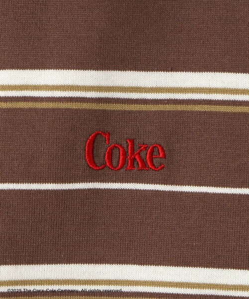 SALON adam et rope'（サロン アダム エ ロペ）の「Coca-Cola マルチボーダーワンピース（ワンピース・レディース・サックスブルー/ブラウン系その他2・FREE）」の7枚目の写真