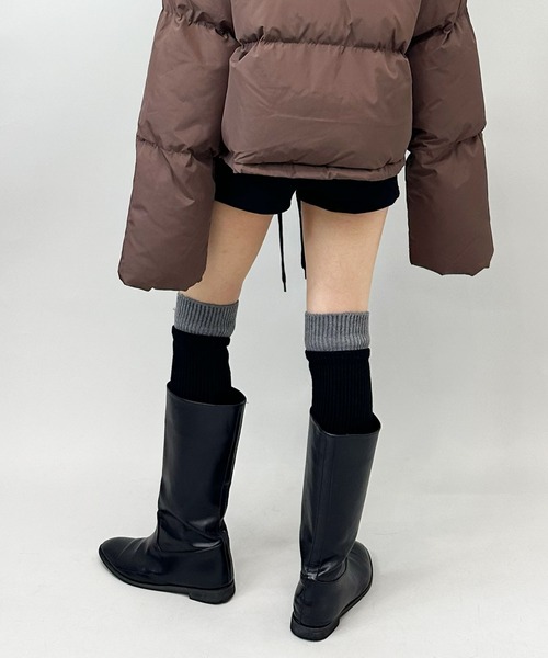 FOLLOWIN（フォロウィン）の「ツートーンリブレッグウォーマー（レッグウォーマー・レディース・ブラック・FREE）」の3枚目の写真