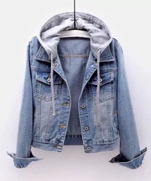 SPIGA | ﾚｲﾔｰﾄﾞ風内ﾎﾞｱｼﾞｬｹｯﾄ(デニムジャケット)
