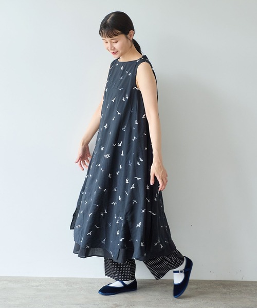 bird刺繍 layered ワンピース（ワンピース）｜yuni（ユニ ）の