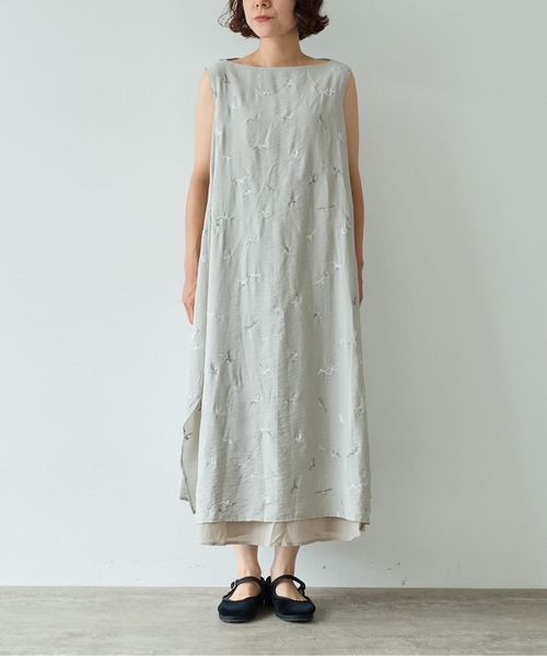 yuni(ユニ )の「bird刺繍 layered ワンピース(ワンピース・レディース・ブラック/グレー・FREE)」の14枚目の写真