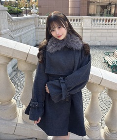 セール】ウールリバーミドルAラインコート（ピーコート）｜FRAY I.D