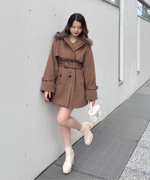 one way（ワンウェイ）の「ファー衿コート（ダウンジャケット/コート・レディース・グレー/ホワイト/ブラウン・FREE）」の10枚目の写真