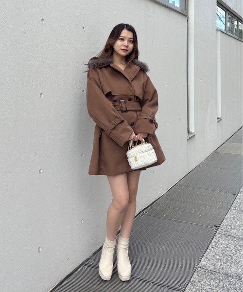 one way（ワンウェイ）の「ファー衿コート（ダウンジャケット/コート・レディース・グレー/ホワイト/ブラウン・FREE）」の11枚目の写真