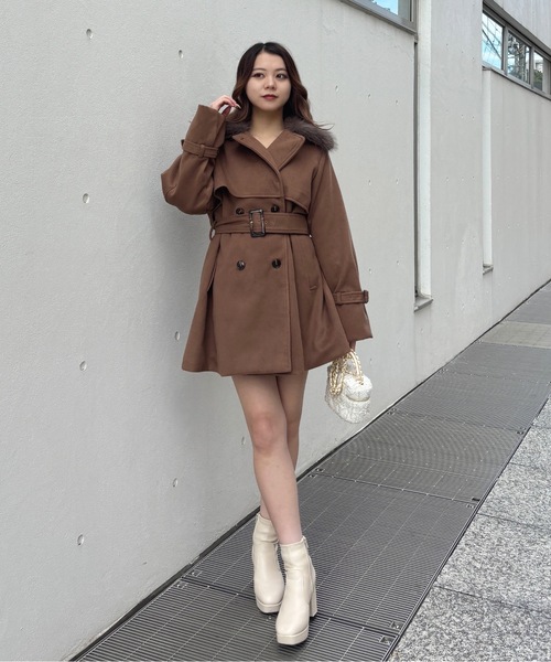 one way（ワンウェイ）の「ファー衿コート（ダウンジャケット/コート・レディース・グレー/ホワイト/ブラウン・FREE）」の12枚目の写真