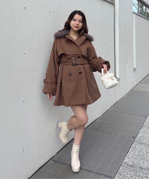 one way（ワンウェイ）の「ファー衿コート（ダウンジャケット/コート・レディース・グレー/ホワイト/ブラウン・FREE）」の13枚目の写真