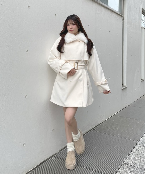 セール】ファー衿コート（ダウンジャケット/コート）｜one way