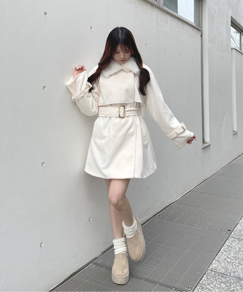 セール】ファー衿コート（ダウンジャケット/コート）｜one way