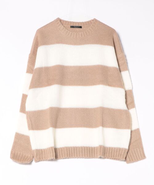 Bling Leads（ブリングリーズ）の「【RES】【Bling leads】クルーネックモヘアタッチオーバーサイズプルオーバー（ニット/セーター・レディース・チャコール/ブラック/ブラック×レッド/グレー系/グリーン系1/ライトグレー/グリーン/グリーン系/マスタード/ベージュ系/ブルー・M/L）」の6枚目の写真