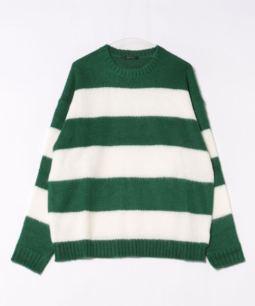 Bling Leads（ブリングリーズ）の「【RES】【Bling leads】クルーネックモヘアタッチオーバーサイズプルオーバー（ニット/セーター・レディース・チャコール/ブラック/ブラック×レッド/グレー系/グリーン系1/ライトグレー/グリーン/グリーン系/マスタード/ベージュ系/ブルー・M/L）」の9枚目の写真