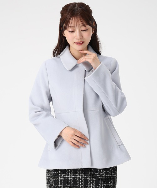 一部店舗限定 2025秋冬新作 2way袖ファーペプラムコート（チェスター