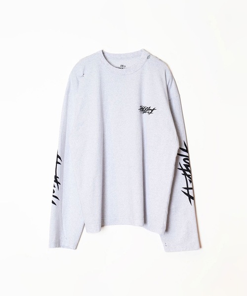HOLIDAY（ホリデイ）の「SUPER FINE DRY DAMAGE L/S T-SHIRT (CIRCULATION) スーパーファインドライダメージロングスリーブTシャツ (サーキュレーション)（Tシャツ/カットソー・レディース・レッド/シルバーグレー/ブラック・XL）」の3枚目の写真