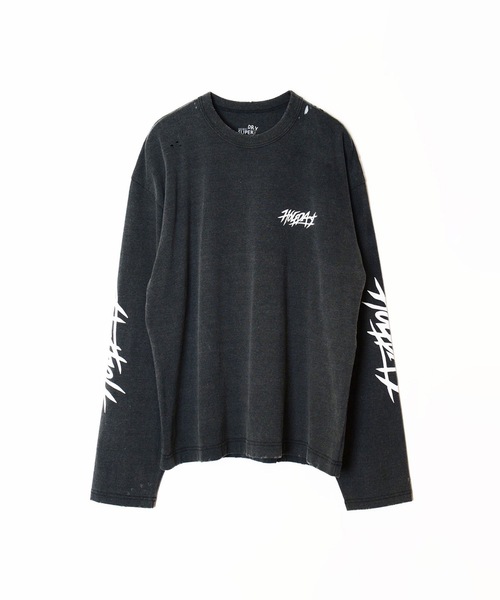 HOLIDAY（ホリデイ）の「SUPER FINE DRY DAMAGE L/S T-SHIRT (CIRCULATION) スーパーファインドライダメージロングスリーブTシャツ (サーキュレーション)（Tシャツ/カットソー・レディース・レッド/シルバーグレー/ブラック・XL）」の2枚目の写真