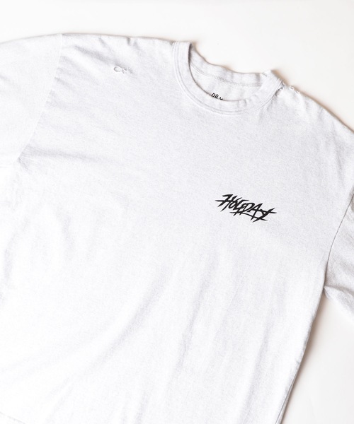 HOLIDAY（ホリデイ）の「SUPER FINE DRY DAMAGE L/S T-SHIRT (CIRCULATION) スーパーファインドライダメージロングスリーブTシャツ (サーキュレーション)（Tシャツ/カットソー・レディース・レッド/シルバーグレー/ブラック・XL）」の5枚目の写真