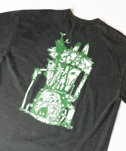 HOLIDAY（ホリデイ）の「SUPER FINE DRY DAMAGE L/S T-SHIRT (CIRCULATION) スーパーファインドライダメージロングスリーブTシャツ (サーキュレーション)（Tシャツ/カットソー・レディース・レッド/シルバーグレー/ブラック・XL）」の7枚目の写真