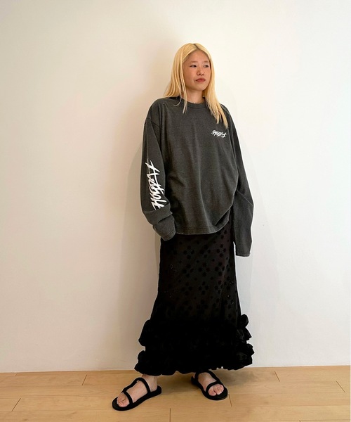 HOLIDAY（ホリデイ）の「SUPER FINE DRY DAMAGE L/S T-SHIRT (CIRCULATION) スーパーファインドライダメージロングスリーブTシャツ (サーキュレーション)（Tシャツ/カットソー・レディース・レッド/シルバーグレー/ブラック・XL）」の15枚目の写真