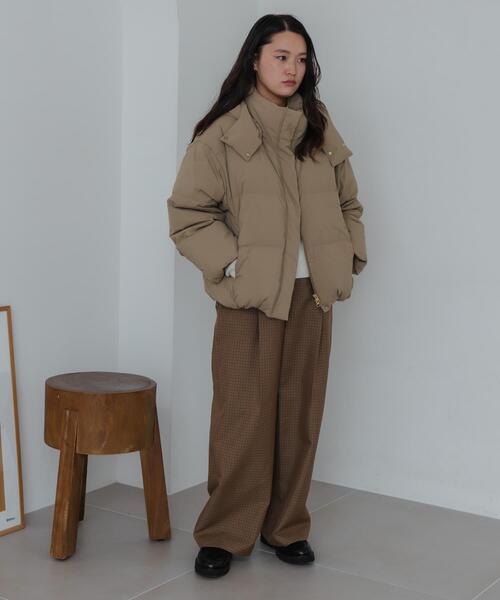 URBAN RESEARCH(アーバンリサーチ)の「ウールブレンドチェックワイドパンツ(その他パンツ・レディース・キャメル/グレー系その他・38/36/40)」の14枚目の写真