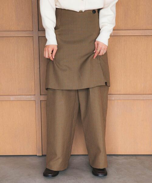 URBAN RESEARCH(アーバンリサーチ)の「ウールブレンドチェックワイドパンツ(その他パンツ・レディース・キャメル/グレー系その他・38/36/40)」の15枚目の写真