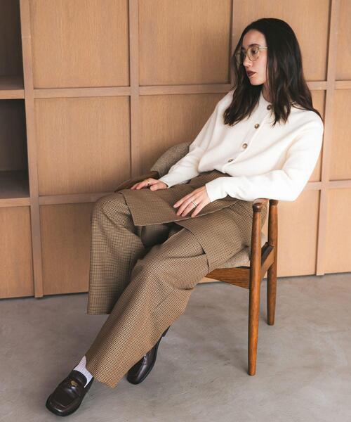 URBAN RESEARCH(アーバンリサーチ)の「ウールブレンドチェックワイドパンツ(その他パンツ・レディース・キャメル/グレー系その他・38/36/40)」の16枚目の写真