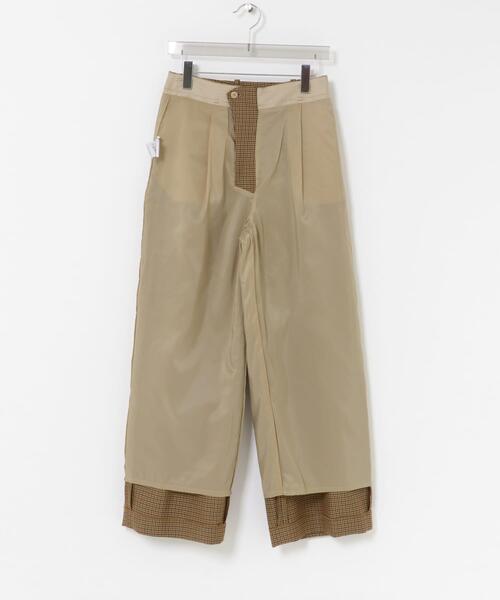 URBAN RESEARCH(アーバンリサーチ)の「ウールブレンドチェックワイドパンツ(その他パンツ・レディース・キャメル/グレー系その他・38/36/40)」の4枚目の写真