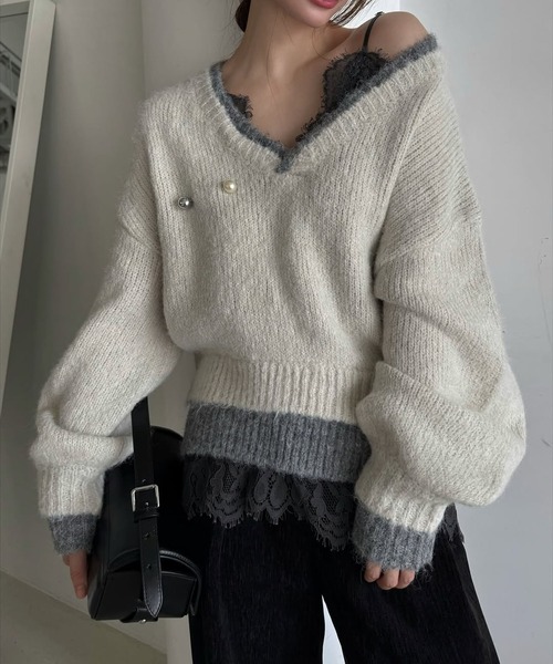 double rib layered like broach knit