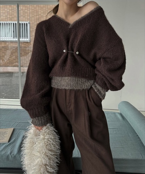 double rib layered like broach knit