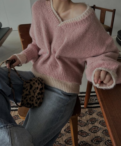 double rib layered like broach knit