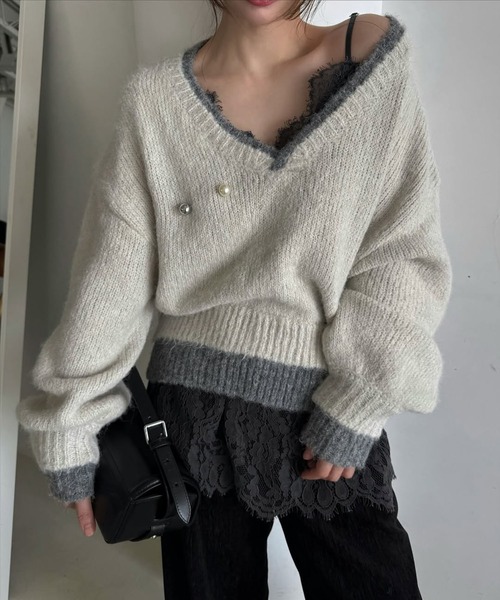 double rib layered like broach knit